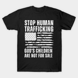 Stop Human Trafficking, God's Children Are Not For Sale US American Flag T-Shirt